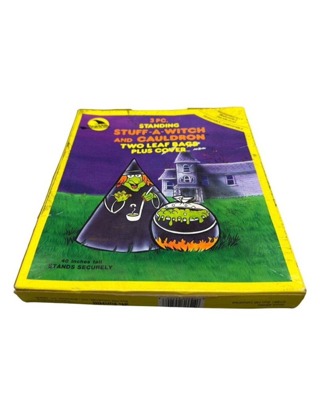 sun hill 3 pc standing stuff witch & cauldron 2 leaf bags 1 cover 1991 READ NEW